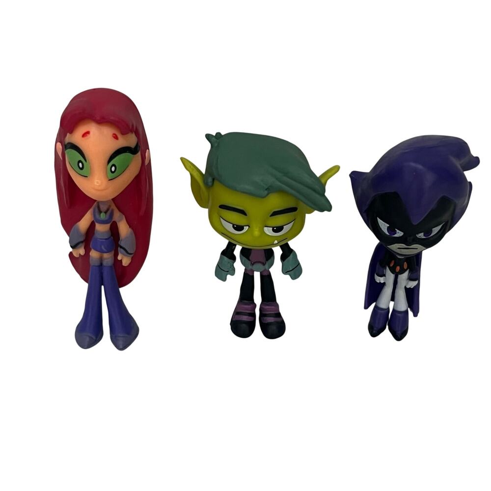 Teen Titans Go Jazwares Minifigures Starfire Beast Boy Raven Lot of 3 DC